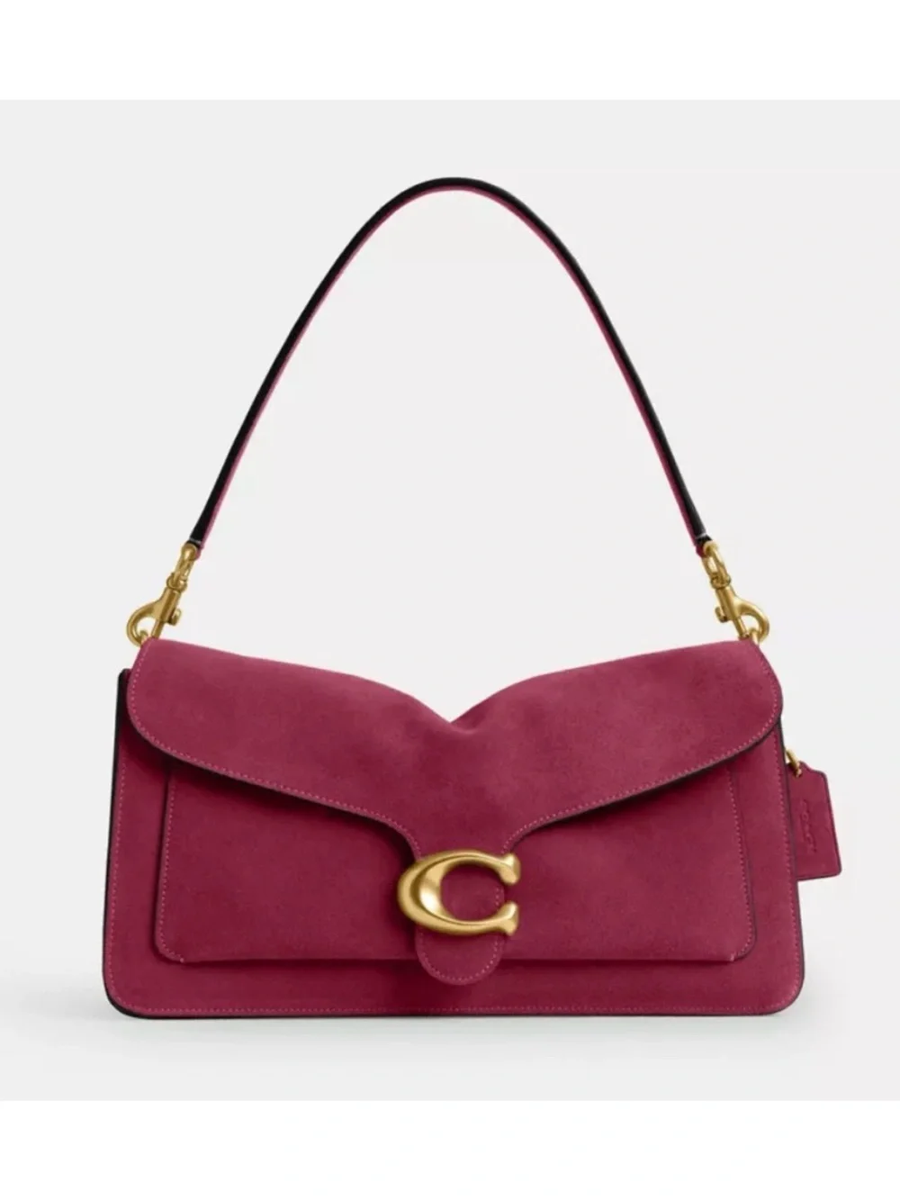 COACH Tabby Suede Shoulder Bag 36, DARK FUCHSIA‎